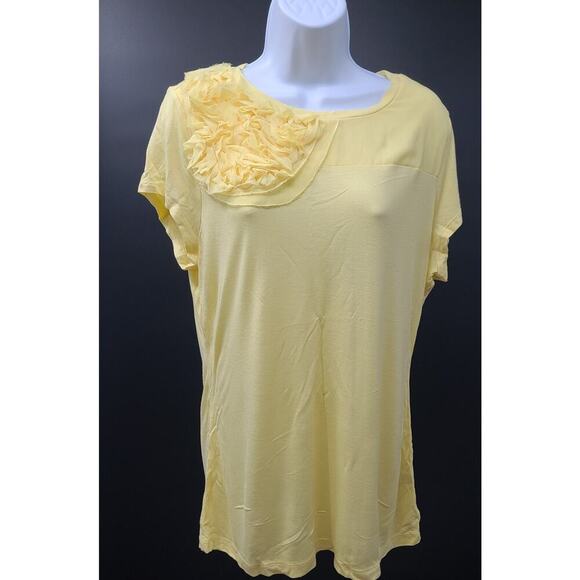 The Limited butter yellow Rosette detail top size XL Work Church Office Teacher - Picture 1 of 8